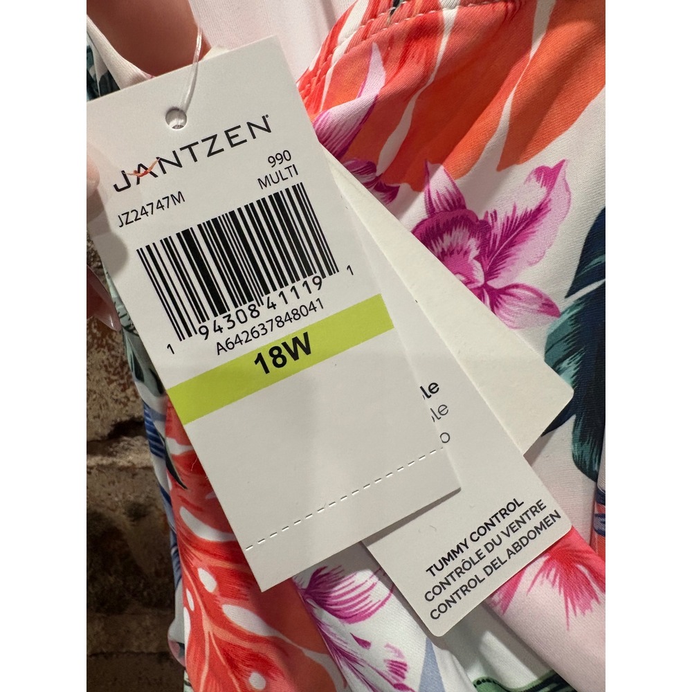 Jantzen Tropical Floral One Piece Swimsuit Multicolor 18W NWT - Picture 5 of 5
